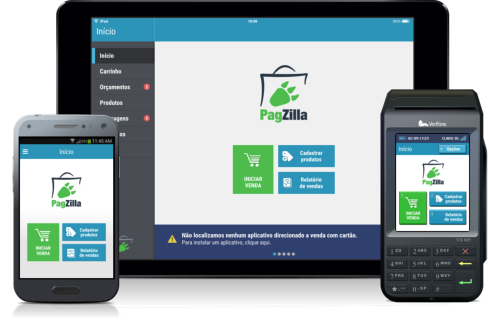 PagZilla nas versões smartphone, tablet e POS